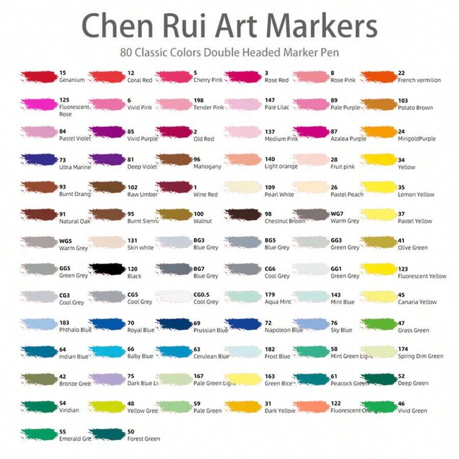 Caneta Marcadores com Ponta Dupla Chen Rui Art Markers 168 Cores + 3 Livro Bobbie Goods