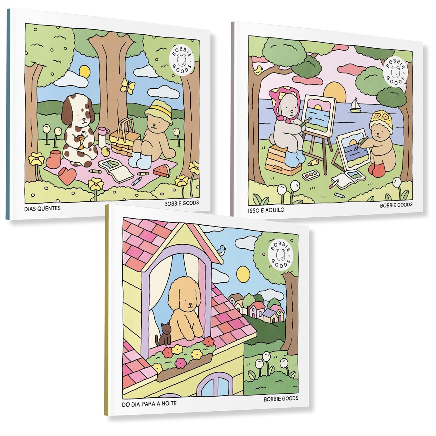 Caneta Marcadores com Ponta Dupla Touch 36 Cores + 3 Livro Bobbie Goods