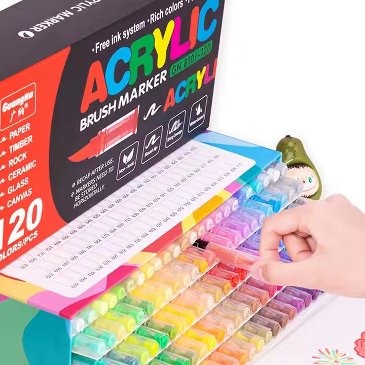 Kit de Canetas Acrylic Premium 12 Cores + 3 Livro Bobbie Goods