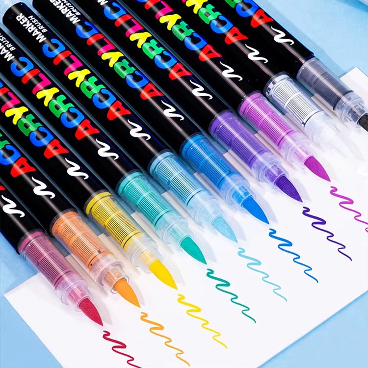 Kit de Canetas Acrylic Premium 12 Cores + 3 Livro Bobbie Goods