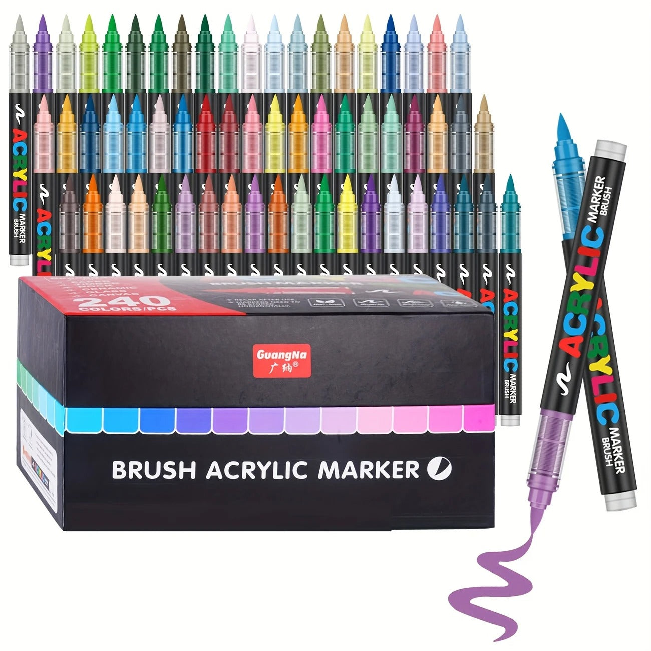 Kit de Canetas Acrylic Premium 12 Cores + 3 Livro Bobbie Goods